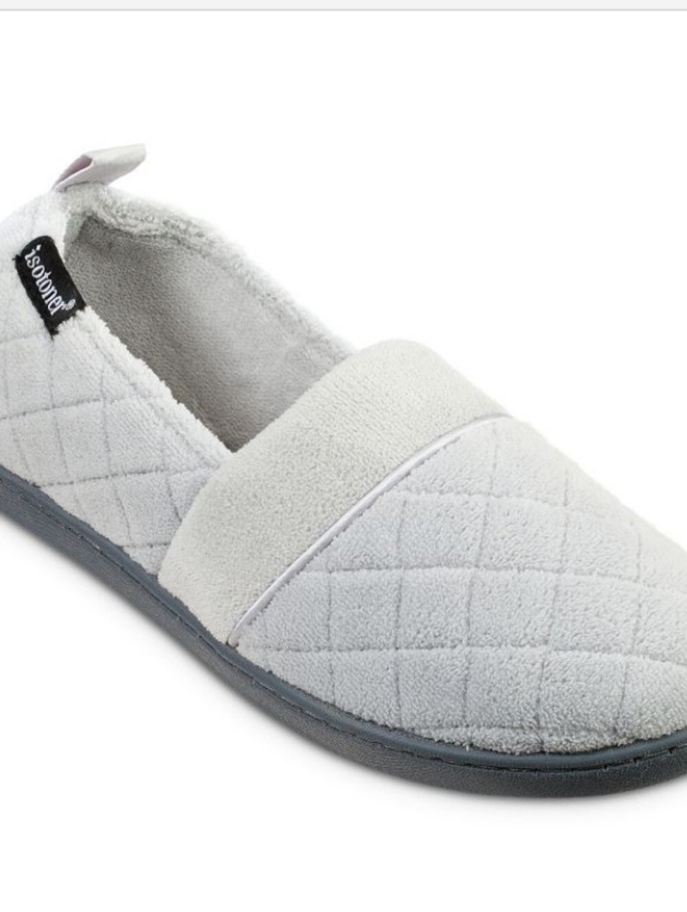 Isotoner Quilted Microterry slip-on Slippers.  Moisture Wicking. NWT